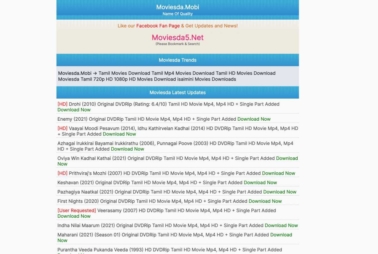 Moviesda: Download Tamil Telugu HD Movies & Web Series